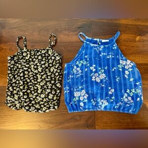 Abercrombie Kids Floral Tank Tops - Black and Blue